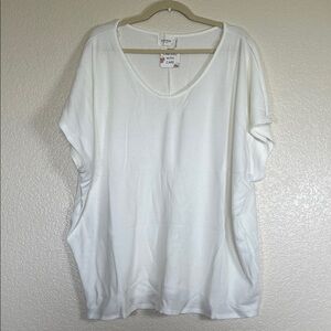 White dolman sleeve top, size 2X